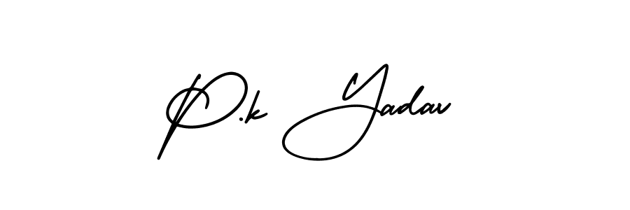 Also You can easily find your signature by using the search form. We will create P.k Yadav name handwritten signature images for you free of cost using AmerikaSignatureDemo-Regular sign style. P.k Yadav signature style 3 images and pictures png