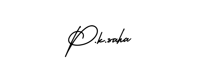 Make a beautiful signature design for name P.k.saha. With this signature (AmerikaSignatureDemo-Regular) style, you can create a handwritten signature for free. P.k.saha signature style 3 images and pictures png