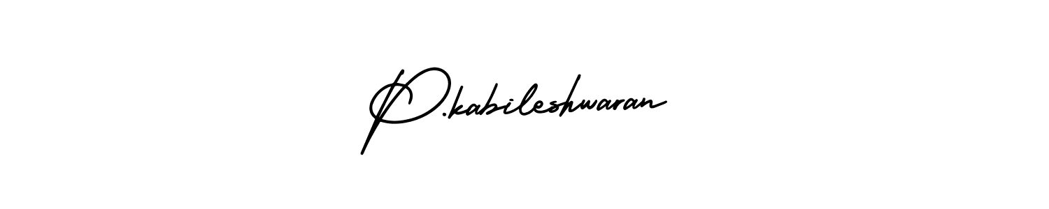 Design your own signature with our free online signature maker. With this signature software, you can create a handwritten (AmerikaSignatureDemo-Regular) signature for name P.kabileshwaran. P.kabileshwaran signature style 3 images and pictures png