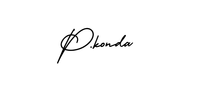 Make a beautiful signature design for name P.konda. With this signature (AmerikaSignatureDemo-Regular) style, you can create a handwritten signature for free. P.konda signature style 3 images and pictures png