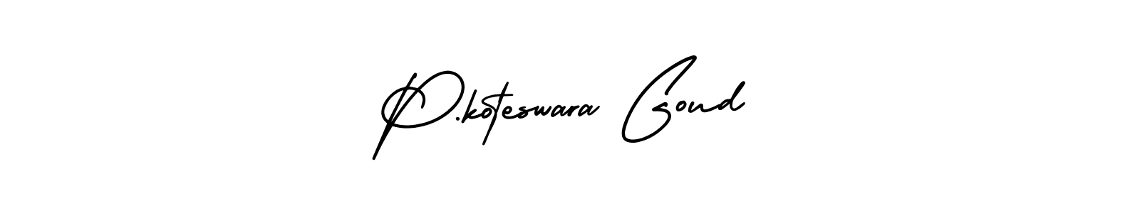 Use a signature maker to create a handwritten signature online. With this signature software, you can design (AmerikaSignatureDemo-Regular) your own signature for name P.koteswara Goud. P.koteswara Goud signature style 3 images and pictures png