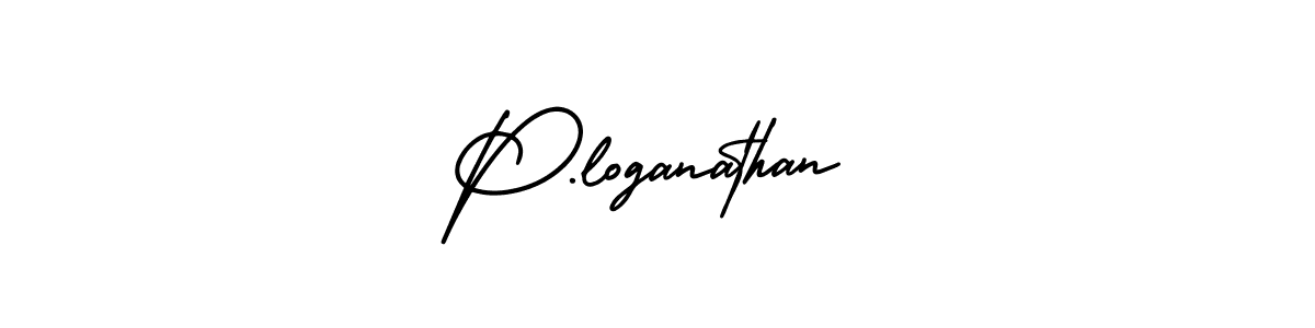 Use a signature maker to create a handwritten signature online. With this signature software, you can design (AmerikaSignatureDemo-Regular) your own signature for name P.loganathan. P.loganathan signature style 3 images and pictures png