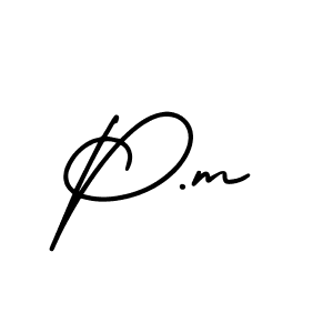 Make a beautiful signature design for name P.m. With this signature (AmerikaSignatureDemo-Regular) style, you can create a handwritten signature for free. P.m signature style 3 images and pictures png