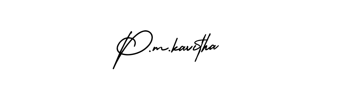 How to make P.m.kavitha name signature. Use AmerikaSignatureDemo-Regular style for creating short signs online. This is the latest handwritten sign. P.m.kavitha signature style 3 images and pictures png