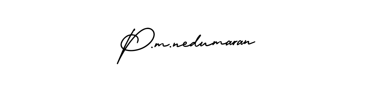 Design your own signature with our free online signature maker. With this signature software, you can create a handwritten (AmerikaSignatureDemo-Regular) signature for name P.m.nedumaran. P.m.nedumaran signature style 3 images and pictures png