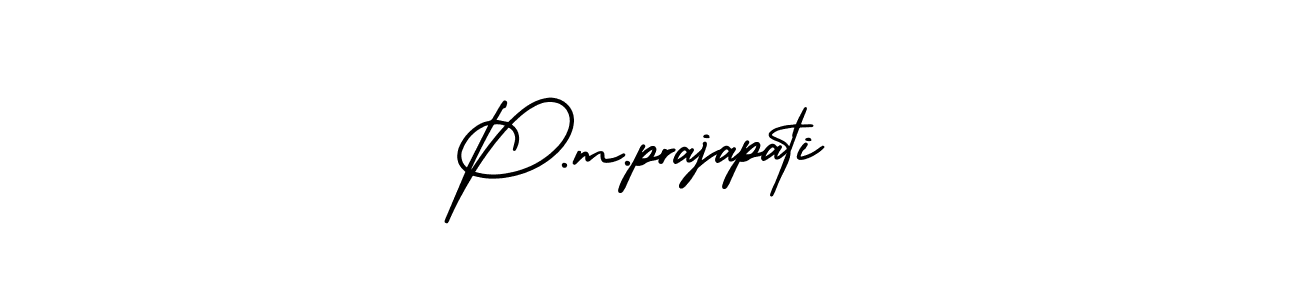 Use a signature maker to create a handwritten signature online. With this signature software, you can design (AmerikaSignatureDemo-Regular) your own signature for name P.m.prajapati. P.m.prajapati signature style 3 images and pictures png