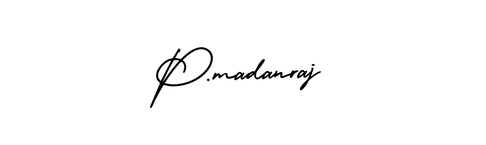 You should practise on your own different ways (AmerikaSignatureDemo-Regular) to write your name (P.madanraj) in signature. don't let someone else do it for you. P.madanraj signature style 3 images and pictures png