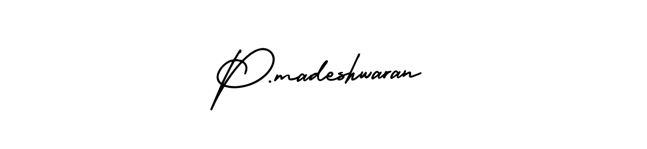 You should practise on your own different ways (AmerikaSignatureDemo-Regular) to write your name (P.madeshwaran) in signature. don't let someone else do it for you. P.madeshwaran signature style 3 images and pictures png