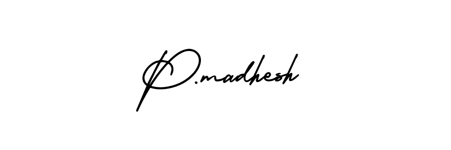 Design your own signature with our free online signature maker. With this signature software, you can create a handwritten (AmerikaSignatureDemo-Regular) signature for name P.madhesh. P.madhesh signature style 3 images and pictures png