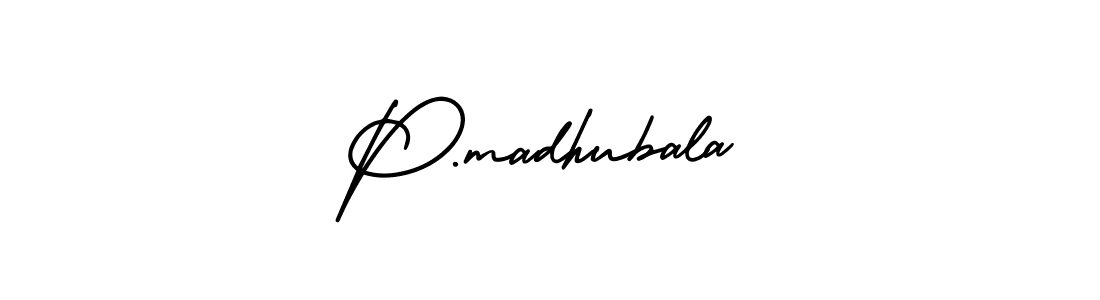 Create a beautiful signature design for name P.madhubala. With this signature (AmerikaSignatureDemo-Regular) fonts, you can make a handwritten signature for free. P.madhubala signature style 3 images and pictures png
