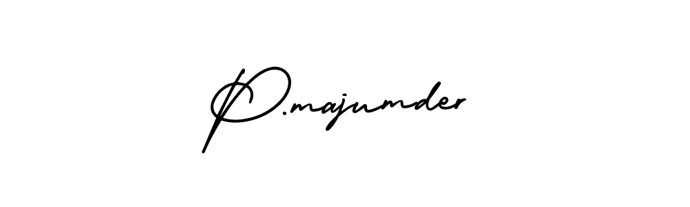 Use a signature maker to create a handwritten signature online. With this signature software, you can design (AmerikaSignatureDemo-Regular) your own signature for name P.majumder. P.majumder signature style 3 images and pictures png