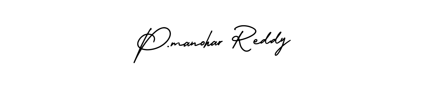 AmerikaSignatureDemo-Regular is a professional signature style that is perfect for those who want to add a touch of class to their signature. It is also a great choice for those who want to make their signature more unique. Get P.manohar Reddy name to fancy signature for free. P.manohar Reddy signature style 3 images and pictures png