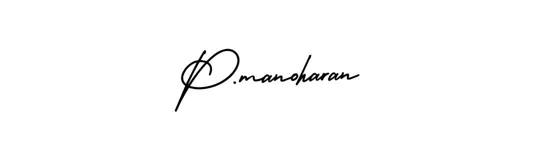 You should practise on your own different ways (AmerikaSignatureDemo-Regular) to write your name (P.manoharan) in signature. don't let someone else do it for you. P.manoharan signature style 3 images and pictures png