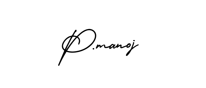 Use a signature maker to create a handwritten signature online. With this signature software, you can design (AmerikaSignatureDemo-Regular) your own signature for name P.manoj. P.manoj signature style 3 images and pictures png