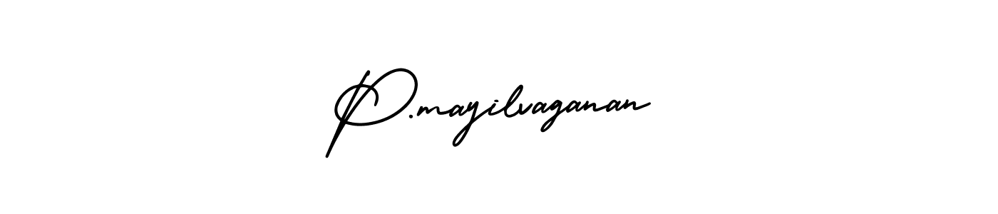 You should practise on your own different ways (AmerikaSignatureDemo-Regular) to write your name (P.mayilvaganan) in signature. don't let someone else do it for you. P.mayilvaganan signature style 3 images and pictures png