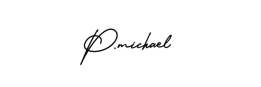 AmerikaSignatureDemo-Regular is a professional signature style that is perfect for those who want to add a touch of class to their signature. It is also a great choice for those who want to make their signature more unique. Get P.michael name to fancy signature for free. P.michael signature style 3 images and pictures png