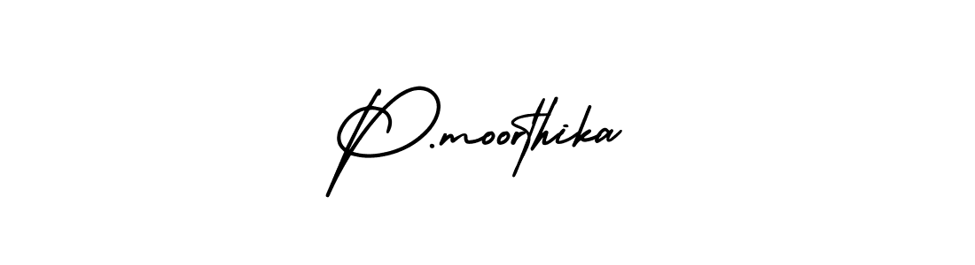 It looks lik you need a new signature style for name P.moorthika. Design unique handwritten (AmerikaSignatureDemo-Regular) signature with our free signature maker in just a few clicks. P.moorthika signature style 3 images and pictures png