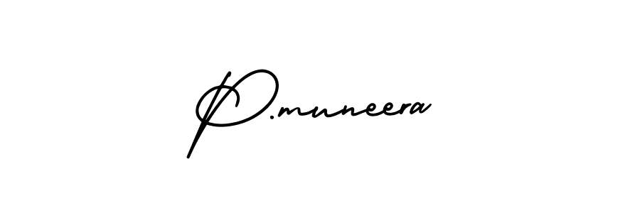 Check out images of Autograph of P.muneera name. Actor P.muneera Signature Style. AmerikaSignatureDemo-Regular is a professional sign style online. P.muneera signature style 3 images and pictures png