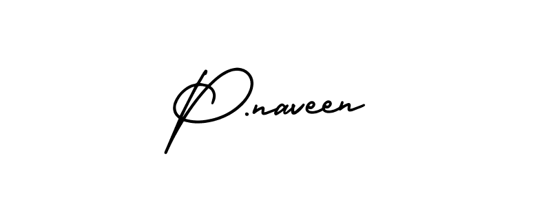 How to make P.naveen name signature. Use AmerikaSignatureDemo-Regular style for creating short signs online. This is the latest handwritten sign. P.naveen signature style 3 images and pictures png