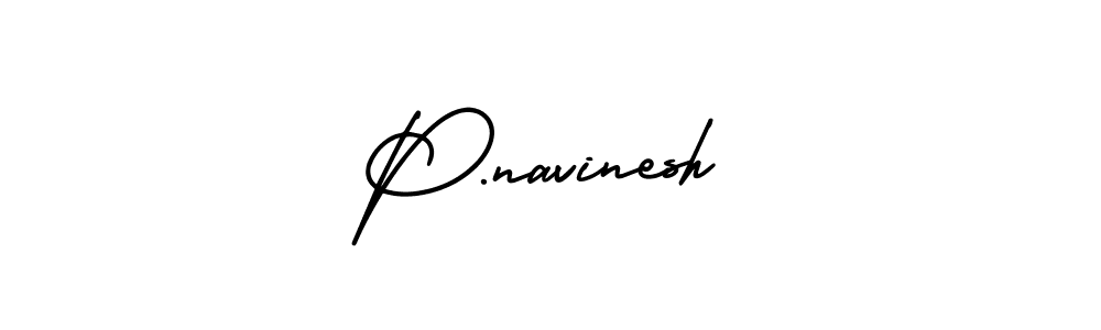 Make a beautiful signature design for name P.navinesh. With this signature (AmerikaSignatureDemo-Regular) style, you can create a handwritten signature for free. P.navinesh signature style 3 images and pictures png