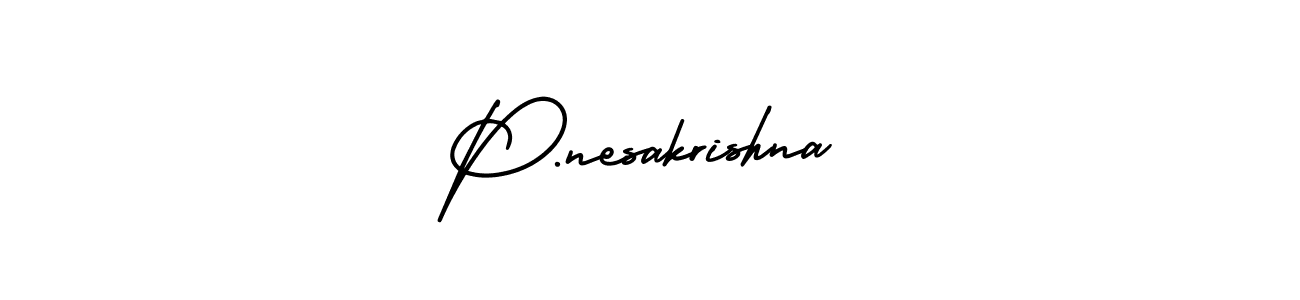 It looks lik you need a new signature style for name P.nesakrishna. Design unique handwritten (AmerikaSignatureDemo-Regular) signature with our free signature maker in just a few clicks. P.nesakrishna signature style 3 images and pictures png