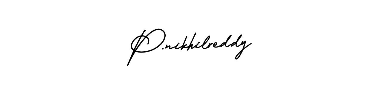 P.nikhilreddy stylish signature style. Best Handwritten Sign (AmerikaSignatureDemo-Regular) for my name. Handwritten Signature Collection Ideas for my name P.nikhilreddy. P.nikhilreddy signature style 3 images and pictures png