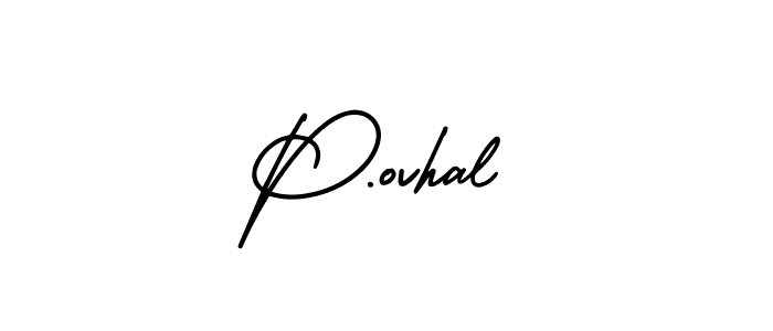 P.ovhal stylish signature style. Best Handwritten Sign (AmerikaSignatureDemo-Regular) for my name. Handwritten Signature Collection Ideas for my name P.ovhal. P.ovhal signature style 3 images and pictures png