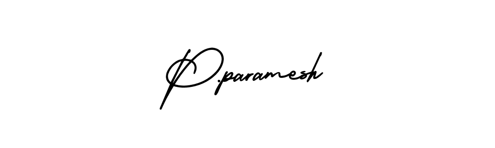 The best way (AmerikaSignatureDemo-Regular) to make a short signature is to pick only two or three words in your name. The name P.paramesh include a total of six letters. For converting this name. P.paramesh signature style 3 images and pictures png