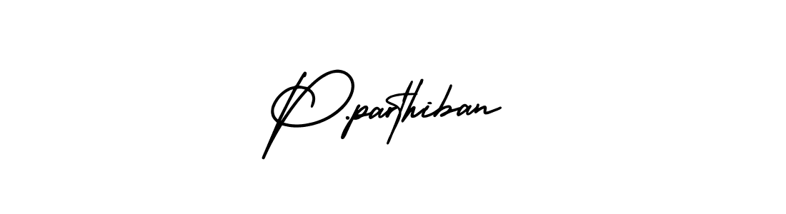 The best way (AmerikaSignatureDemo-Regular) to make a short signature is to pick only two or three words in your name. The name P.parthiban include a total of six letters. For converting this name. P.parthiban signature style 3 images and pictures png