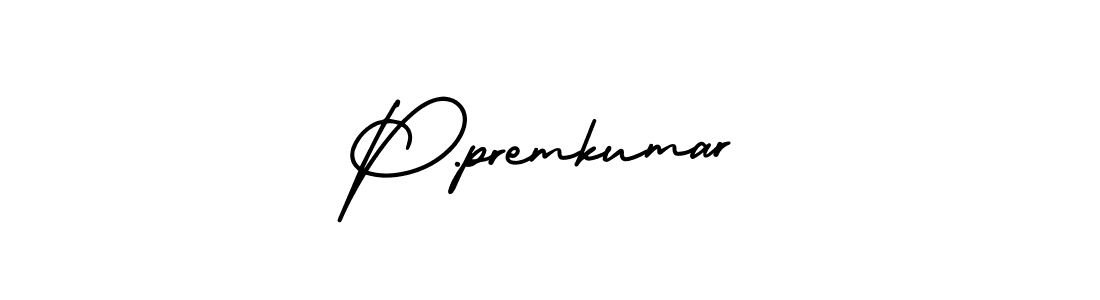 How to make P.premkumar name signature. Use AmerikaSignatureDemo-Regular style for creating short signs online. This is the latest handwritten sign. P.premkumar signature style 3 images and pictures png