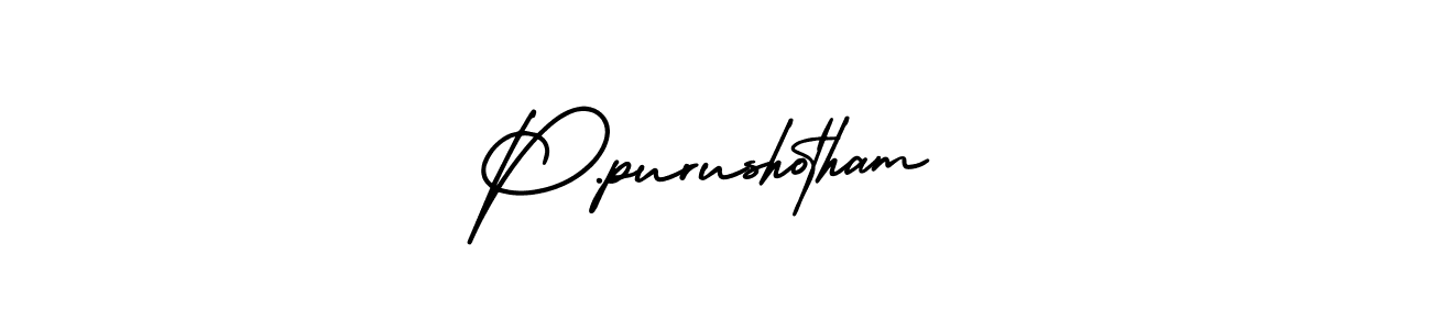 How to make P.purushotham name signature. Use AmerikaSignatureDemo-Regular style for creating short signs online. This is the latest handwritten sign. P.purushotham signature style 3 images and pictures png