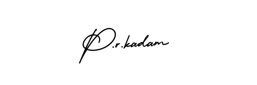 Also You can easily find your signature by using the search form. We will create P.r.kadam name handwritten signature images for you free of cost using AmerikaSignatureDemo-Regular sign style. P.r.kadam signature style 3 images and pictures png