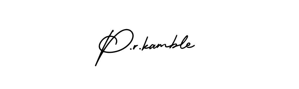 Create a beautiful signature design for name P.r.kamble. With this signature (AmerikaSignatureDemo-Regular) fonts, you can make a handwritten signature for free. P.r.kamble signature style 3 images and pictures png