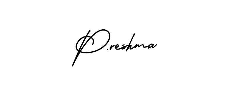 Also we have P.reshma name is the best signature style. Create professional handwritten signature collection using AmerikaSignatureDemo-Regular autograph style. P.reshma signature style 3 images and pictures png