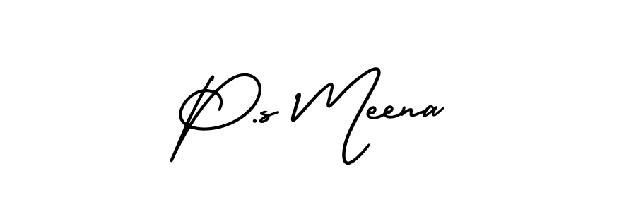 Make a beautiful signature design for name P.s Meena. With this signature (AmerikaSignatureDemo-Regular) style, you can create a handwritten signature for free. P.s Meena signature style 3 images and pictures png