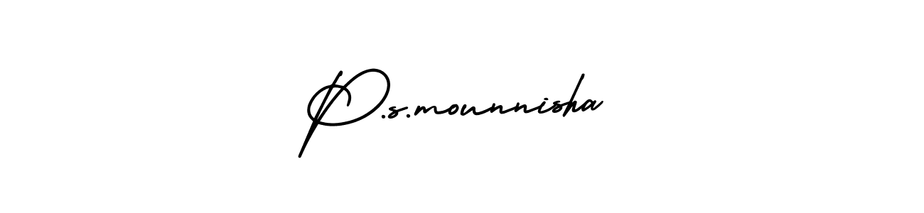 Make a beautiful signature design for name P.s.mounnisha. Use this online signature maker to create a handwritten signature for free. P.s.mounnisha signature style 3 images and pictures png