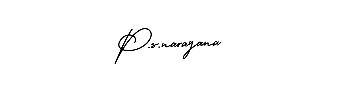 Make a beautiful signature design for name P.s.narayana. With this signature (AmerikaSignatureDemo-Regular) style, you can create a handwritten signature for free. P.s.narayana signature style 3 images and pictures png