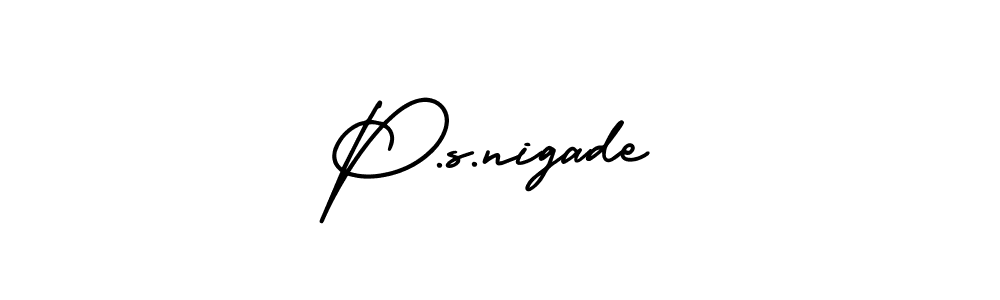 Design your own signature with our free online signature maker. With this signature software, you can create a handwritten (AmerikaSignatureDemo-Regular) signature for name P.s.nigade. P.s.nigade signature style 3 images and pictures png