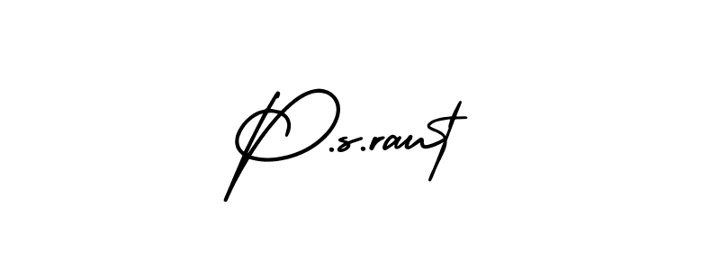 Make a beautiful signature design for name P.s.raut. With this signature (AmerikaSignatureDemo-Regular) style, you can create a handwritten signature for free. P.s.raut signature style 3 images and pictures png