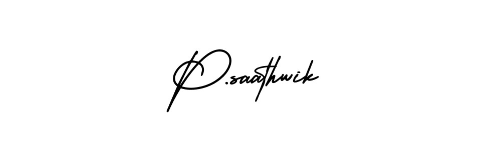 Make a beautiful signature design for name P.saathwik. With this signature (AmerikaSignatureDemo-Regular) style, you can create a handwritten signature for free. P.saathwik signature style 3 images and pictures png