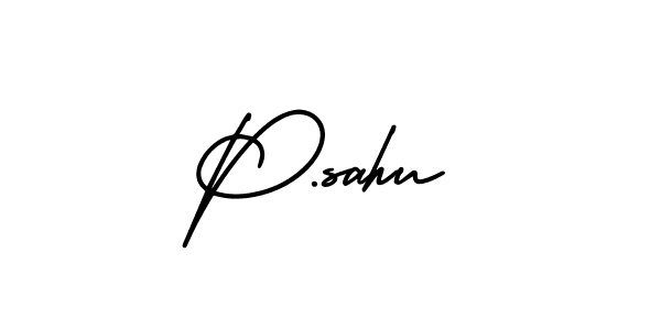 P.sahu stylish signature style. Best Handwritten Sign (AmerikaSignatureDemo-Regular) for my name. Handwritten Signature Collection Ideas for my name P.sahu. P.sahu signature style 3 images and pictures png