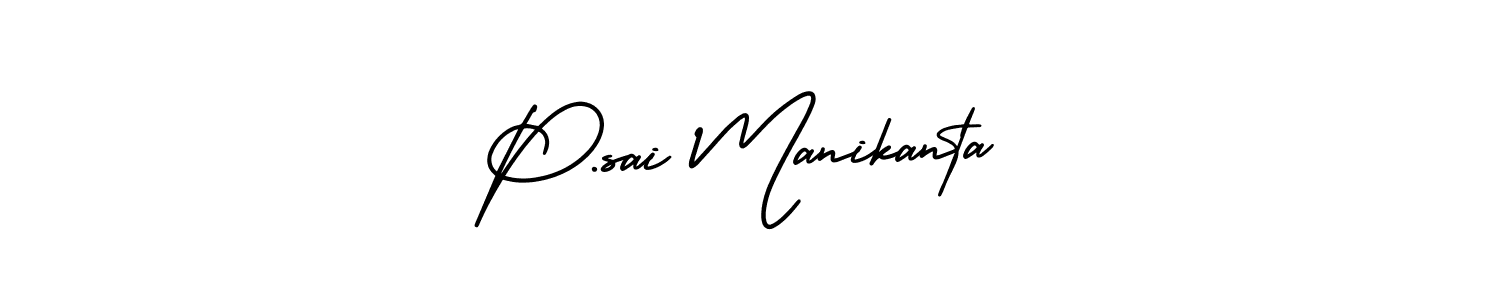 Use a signature maker to create a handwritten signature online. With this signature software, you can design (AmerikaSignatureDemo-Regular) your own signature for name P.sai Manikanta. P.sai Manikanta signature style 3 images and pictures png