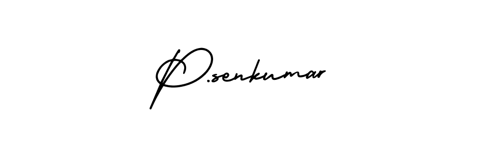 Use a signature maker to create a handwritten signature online. With this signature software, you can design (AmerikaSignatureDemo-Regular) your own signature for name P.senkumar. P.senkumar signature style 3 images and pictures png