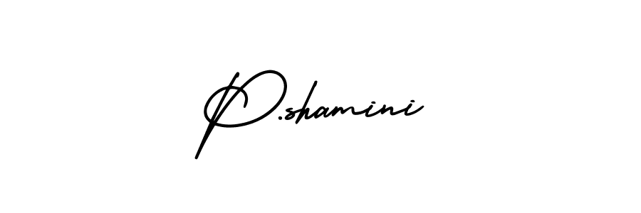 Use a signature maker to create a handwritten signature online. With this signature software, you can design (AmerikaSignatureDemo-Regular) your own signature for name P.shamini. P.shamini signature style 3 images and pictures png