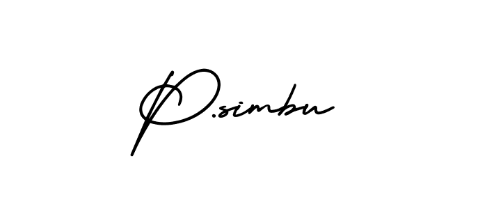 Create a beautiful signature design for name P.simbu. With this signature (AmerikaSignatureDemo-Regular) fonts, you can make a handwritten signature for free. P.simbu signature style 3 images and pictures png