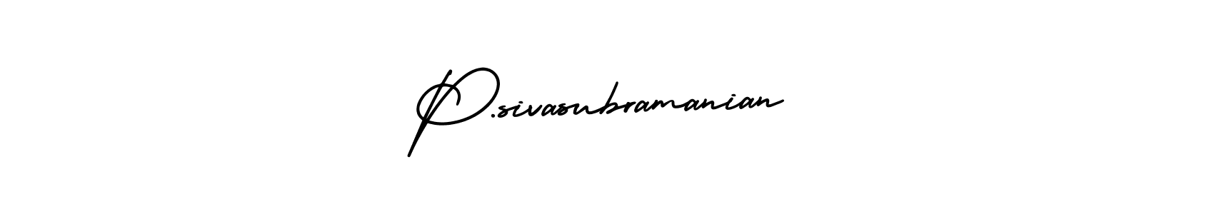 How to Draw P.sivasubramanian signature style? AmerikaSignatureDemo-Regular is a latest design signature styles for name P.sivasubramanian. P.sivasubramanian signature style 3 images and pictures png