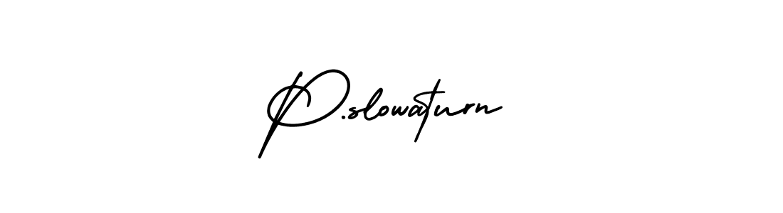 How to make P.slowaturn name signature. Use AmerikaSignatureDemo-Regular style for creating short signs online. This is the latest handwritten sign. P.slowaturn signature style 3 images and pictures png