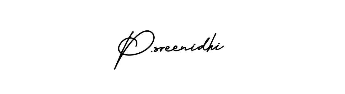 This is the best signature style for the P.sreenidhi name. Also you like these signature font (AmerikaSignatureDemo-Regular). Mix name signature. P.sreenidhi signature style 3 images and pictures png