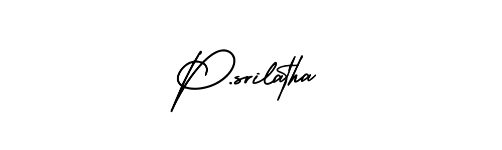 Also we have P.srilatha name is the best signature style. Create professional handwritten signature collection using AmerikaSignatureDemo-Regular autograph style. P.srilatha signature style 3 images and pictures png