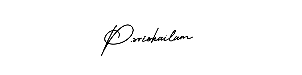 How to make P.srishailam name signature. Use AmerikaSignatureDemo-Regular style for creating short signs online. This is the latest handwritten sign. P.srishailam signature style 3 images and pictures png